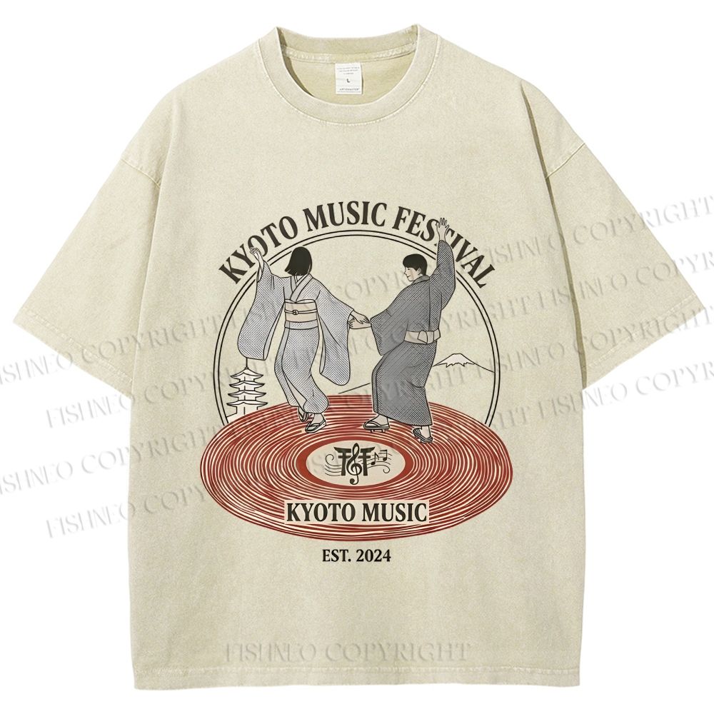 Unisex Kyoto Music Festival Printed Washed Tee
