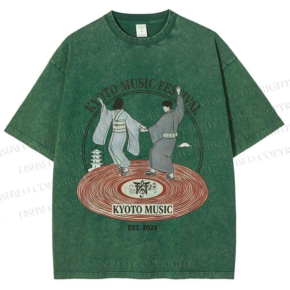Unisex Kyoto Music Festival Printed Washed Tee