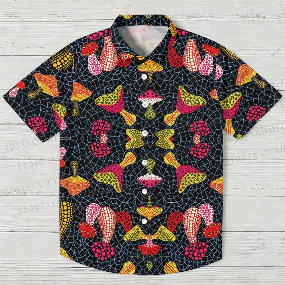 Yayoi Kusama Mushrooms Hawaiian Shirt