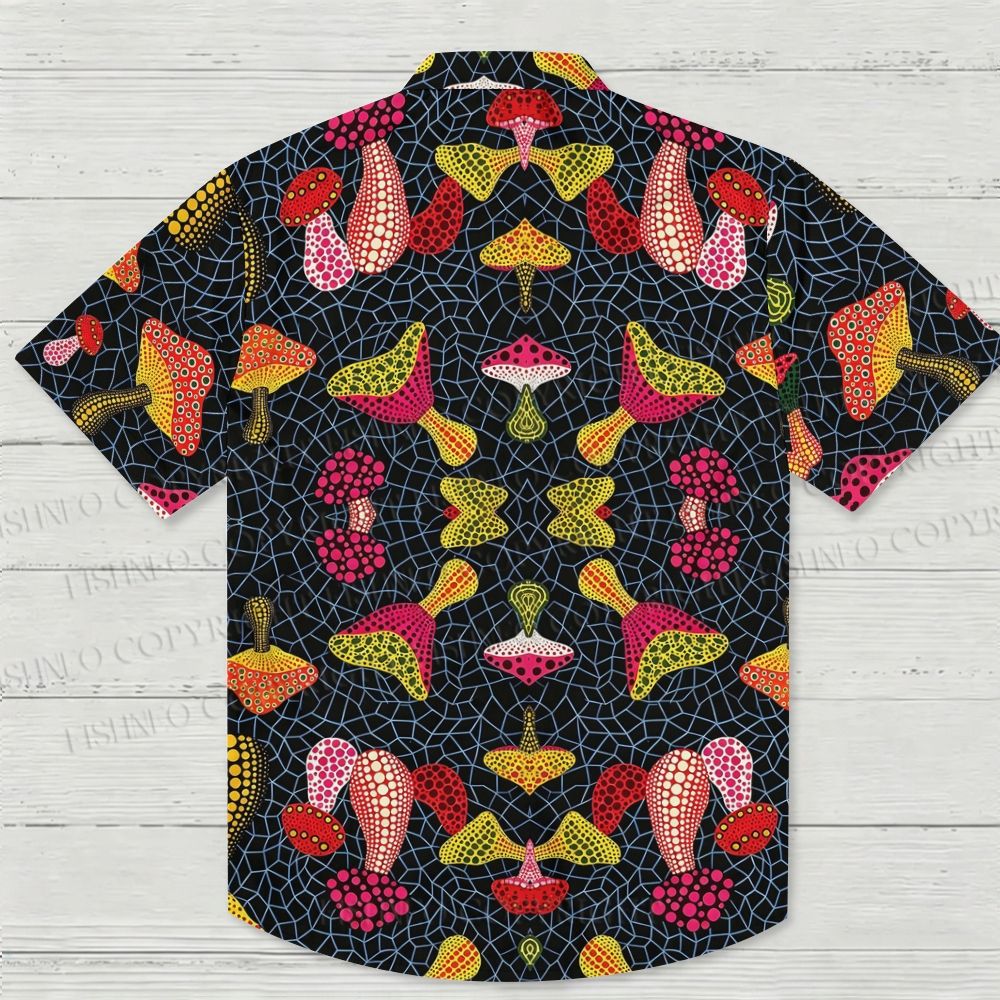 Yayoi Kusama Mushrooms Hawaiian Shirt