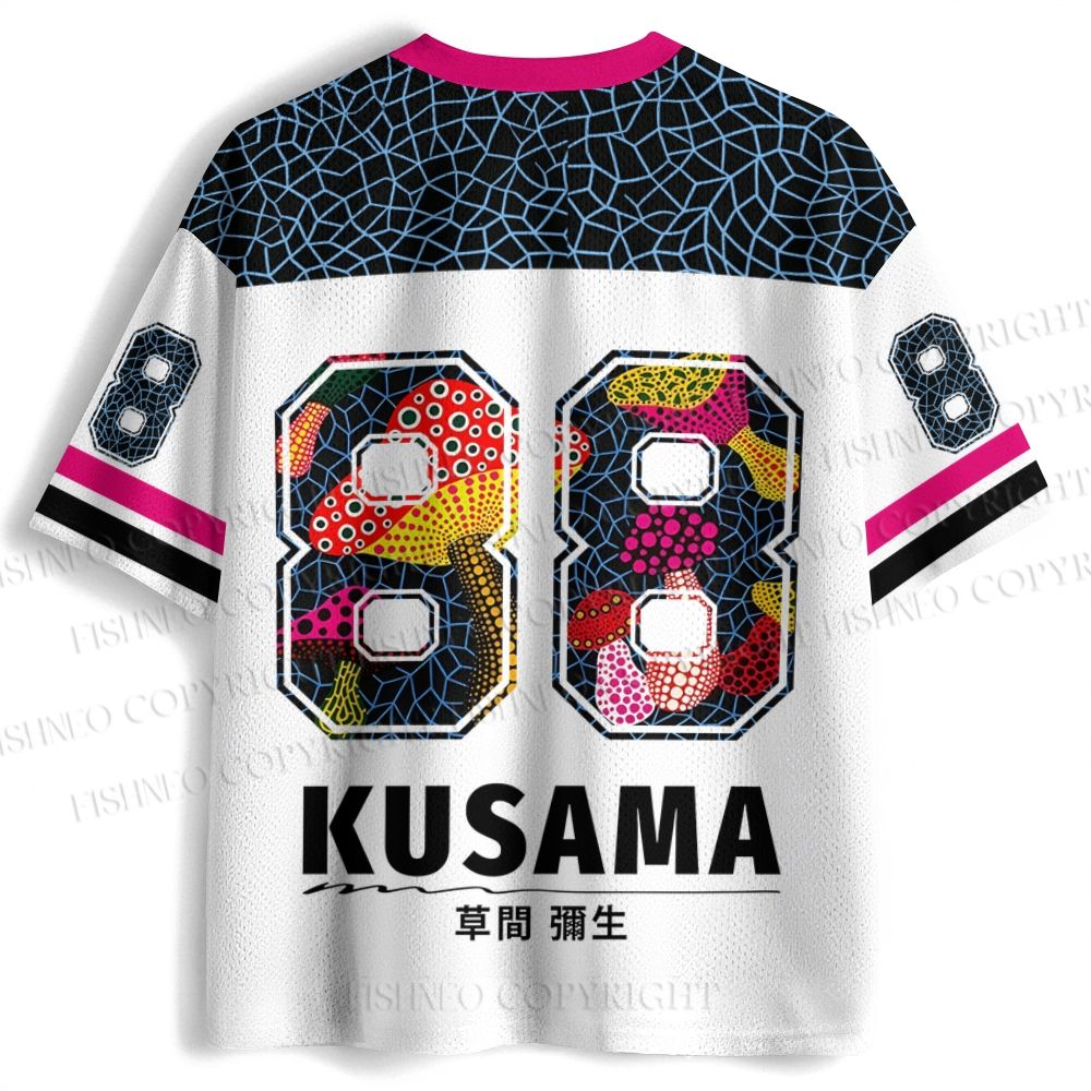 Yayoi Kusama Colorful Mushroom Printed Jersey Shirts