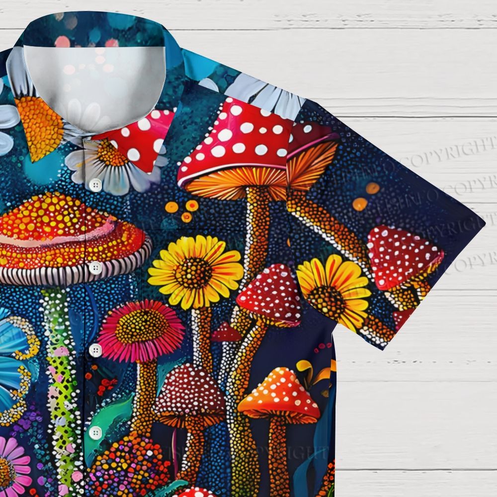 Yayoi Kusama Mushrooms Hawaiian Shirt