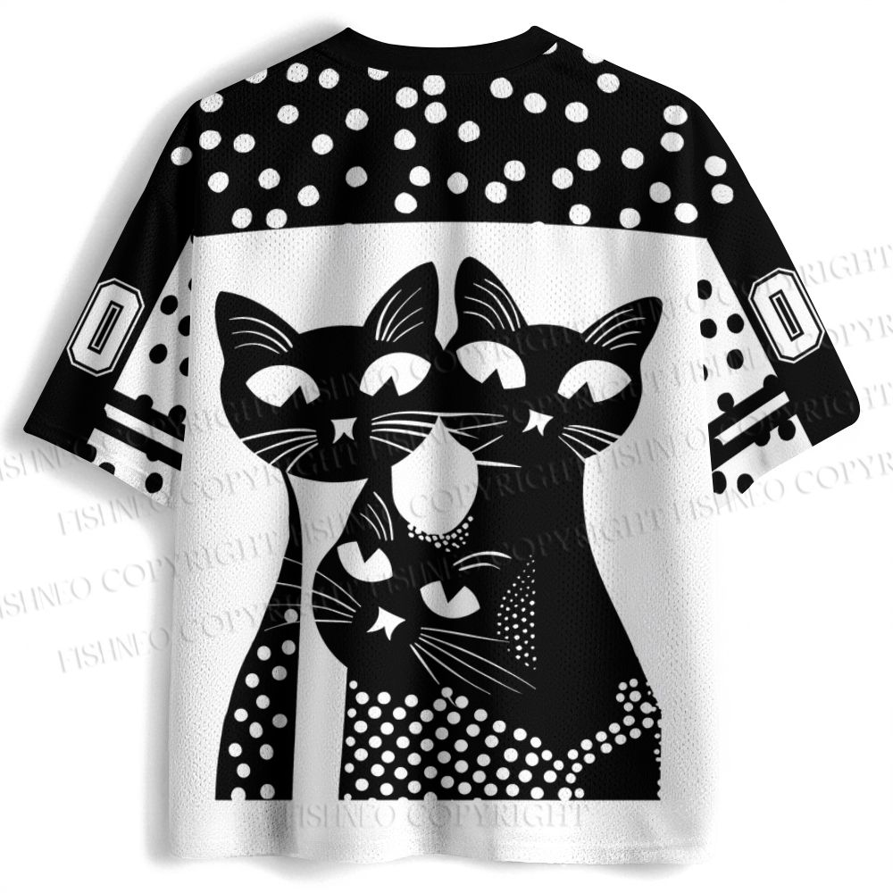 Japanese Yayoi Kusama Black Cat Jersey Shirts