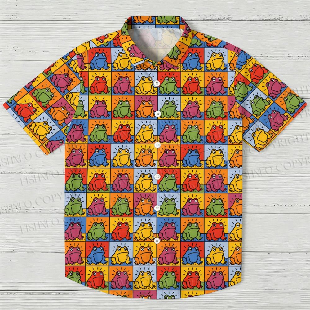 Colorful frogs Hawaiian Shirt