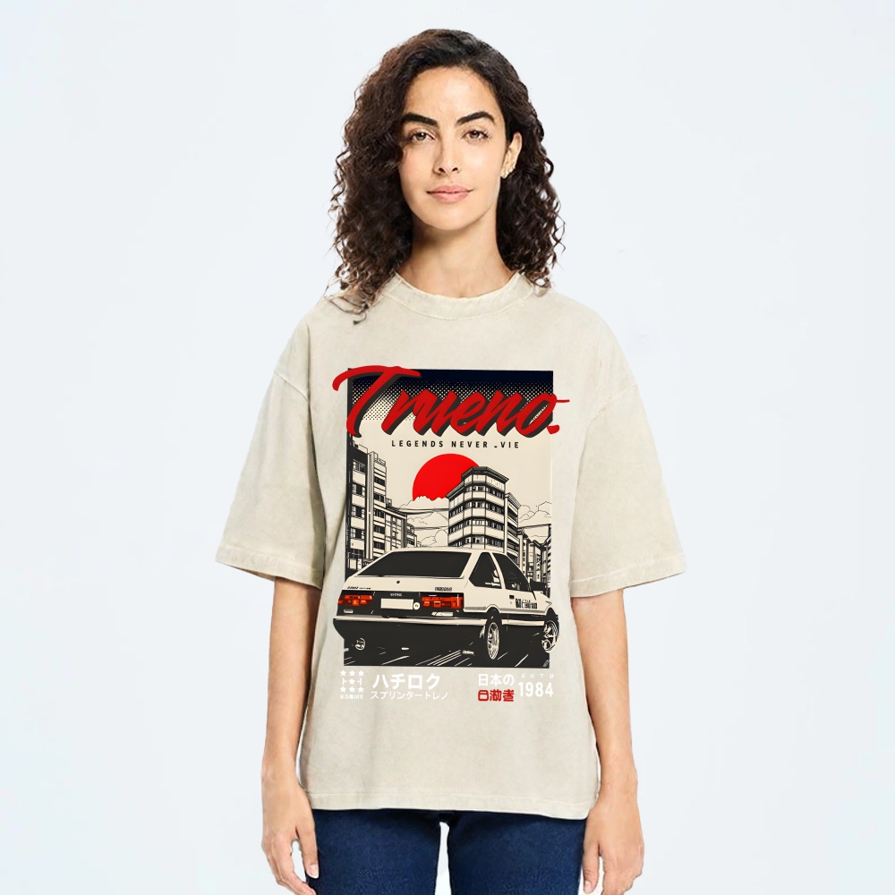 Retro Japanese Car Funny Vintage Washed T-shirt