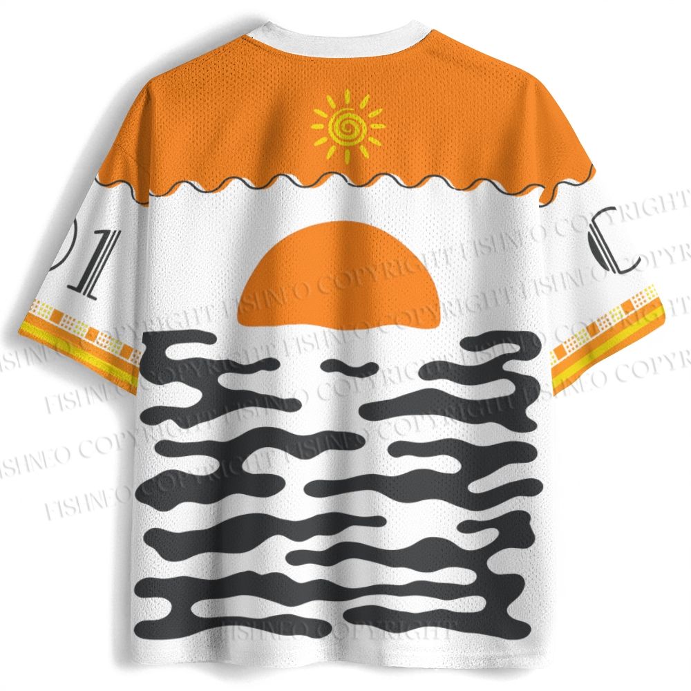 Geometric Waves Printed Jersey Shirts