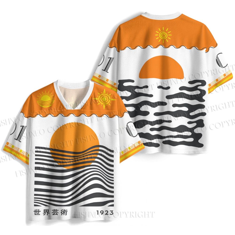 Geometric Waves Printed Jersey Shirts