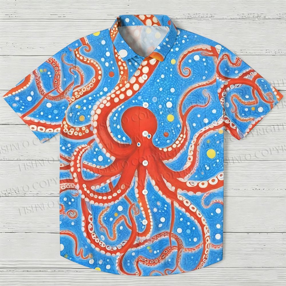 Polka Dot Octopus Hawaiian Shirt