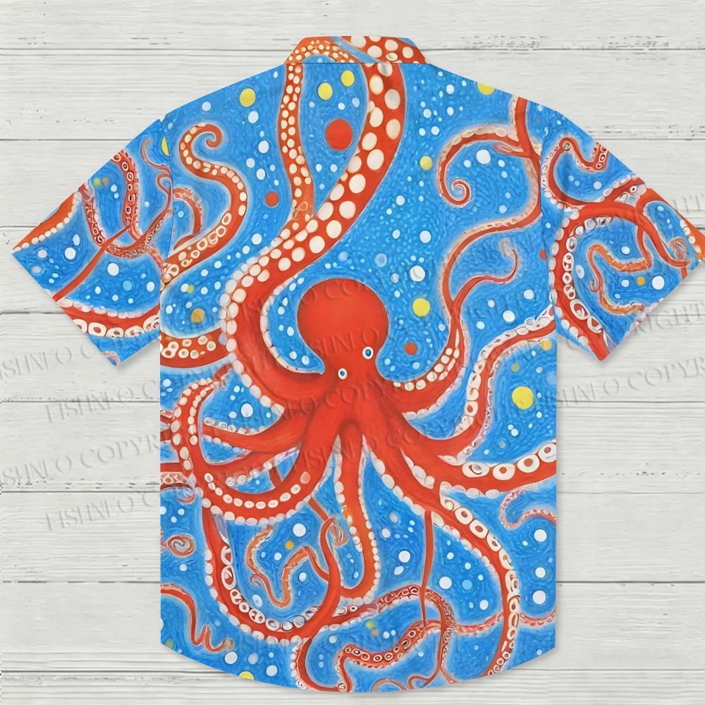 Polka Dot Octopus Hawaiian Shirt