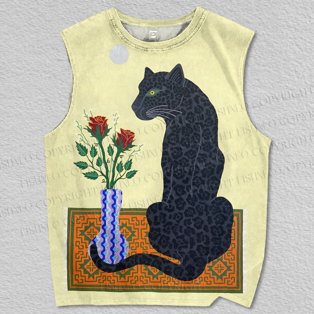 Unisex Black Panther Printed Tank Top