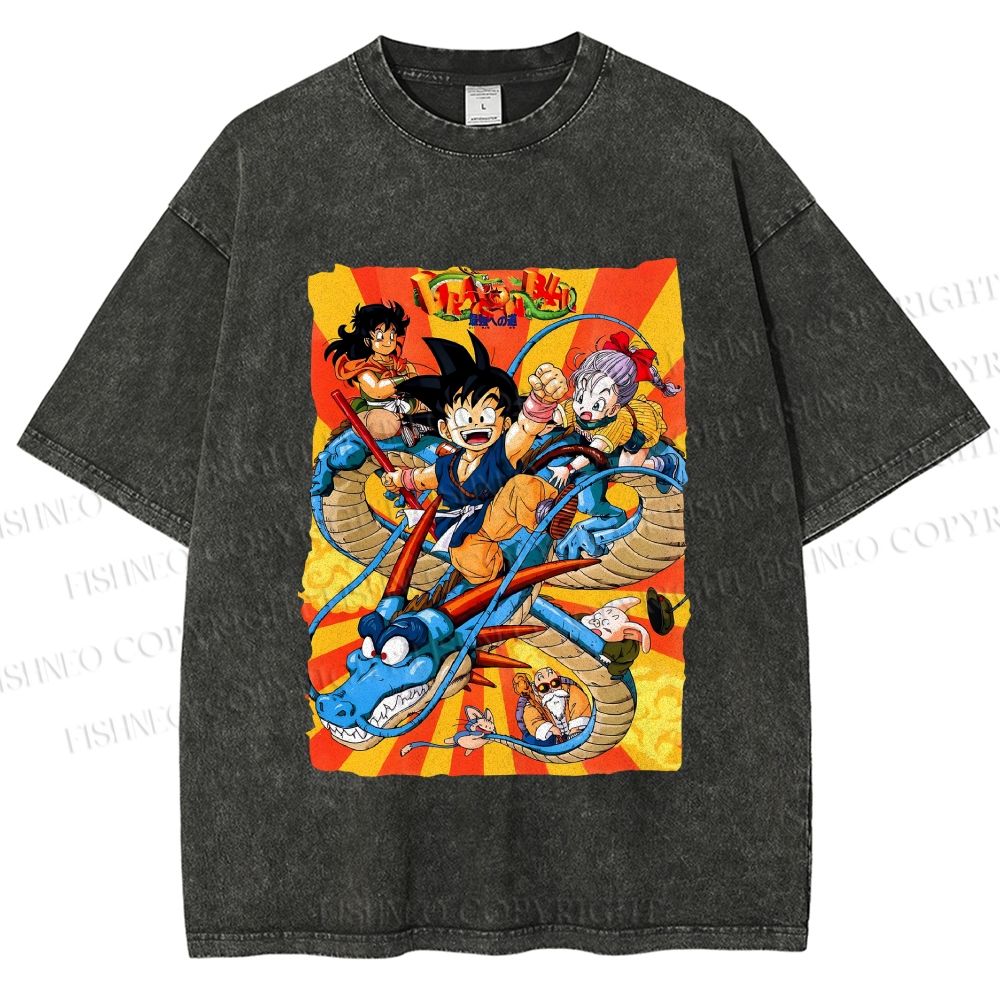 Unisex Dragon Ball Printed Washed Tee