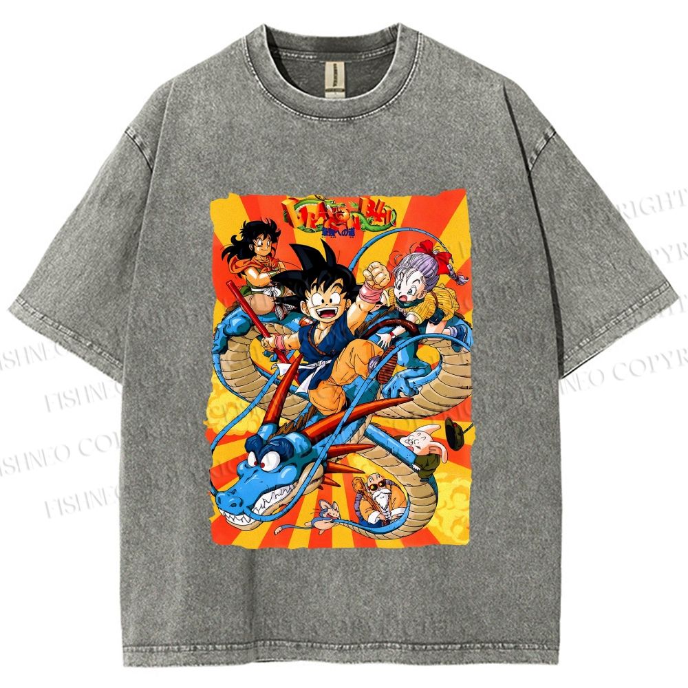 Unisex Dragon Ball Printed Washed Tee