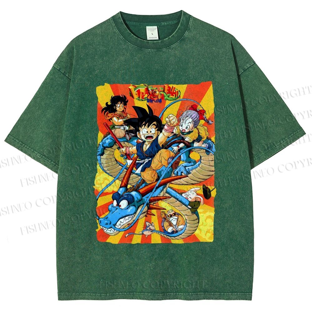 Unisex Dragon Ball Printed Washed Tee
