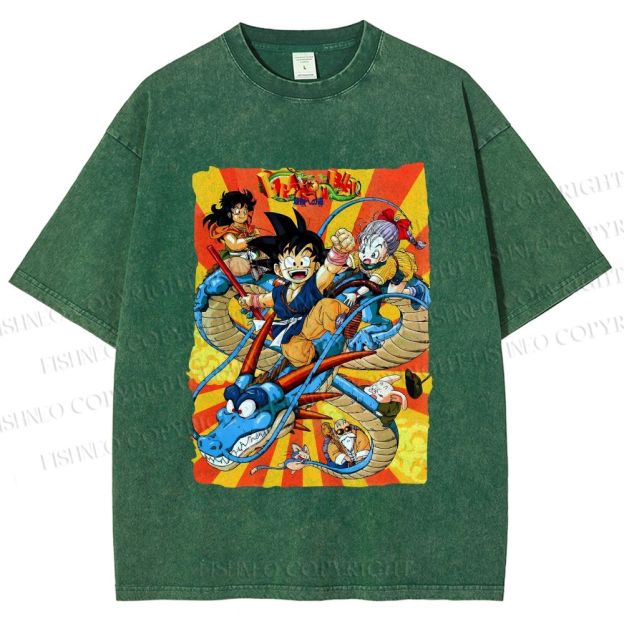 Unisex Dragon Ball Printed Washed Tee