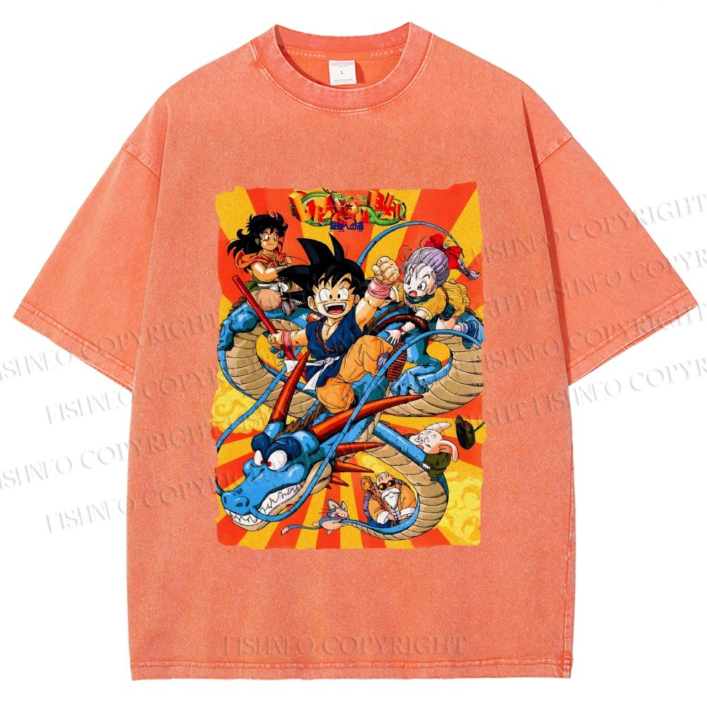 Unisex Dragon Ball Printed Washed Tee