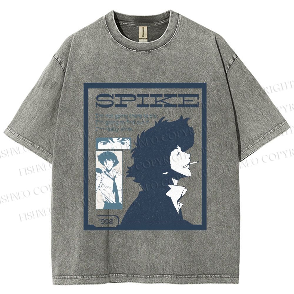 Unisex Cowboy Bebop Spike Printed Washed Tee