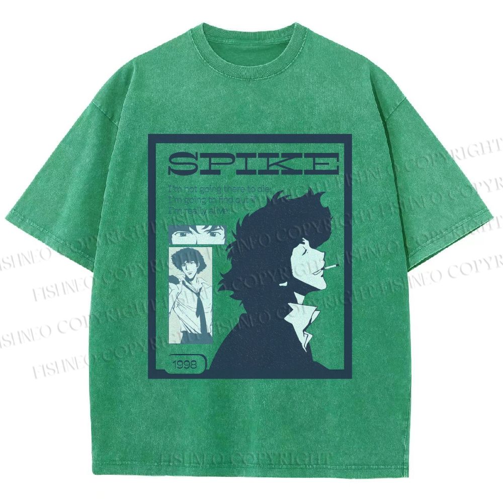 Unisex Cowboy Bebop Spike Printed Washed Tee