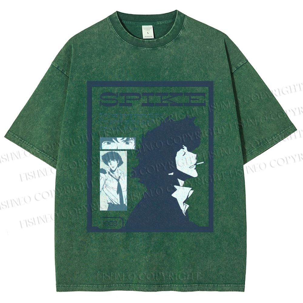Unisex Cowboy Bebop Spike Printed Washed Tee