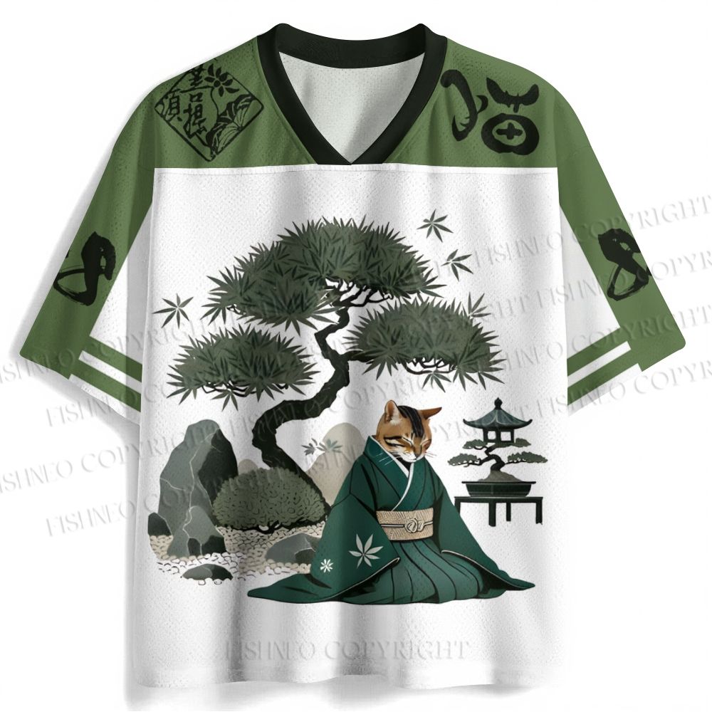 Japanese Cat Samurai Jersey Shirts