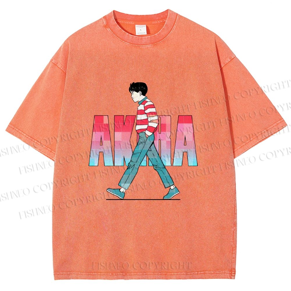 Unisex Akira Printed Washed Tee