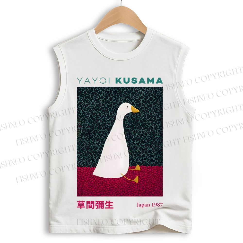 Unisex Yayoi Kusama Animal Art Vintage Printed Cotton Tank Top