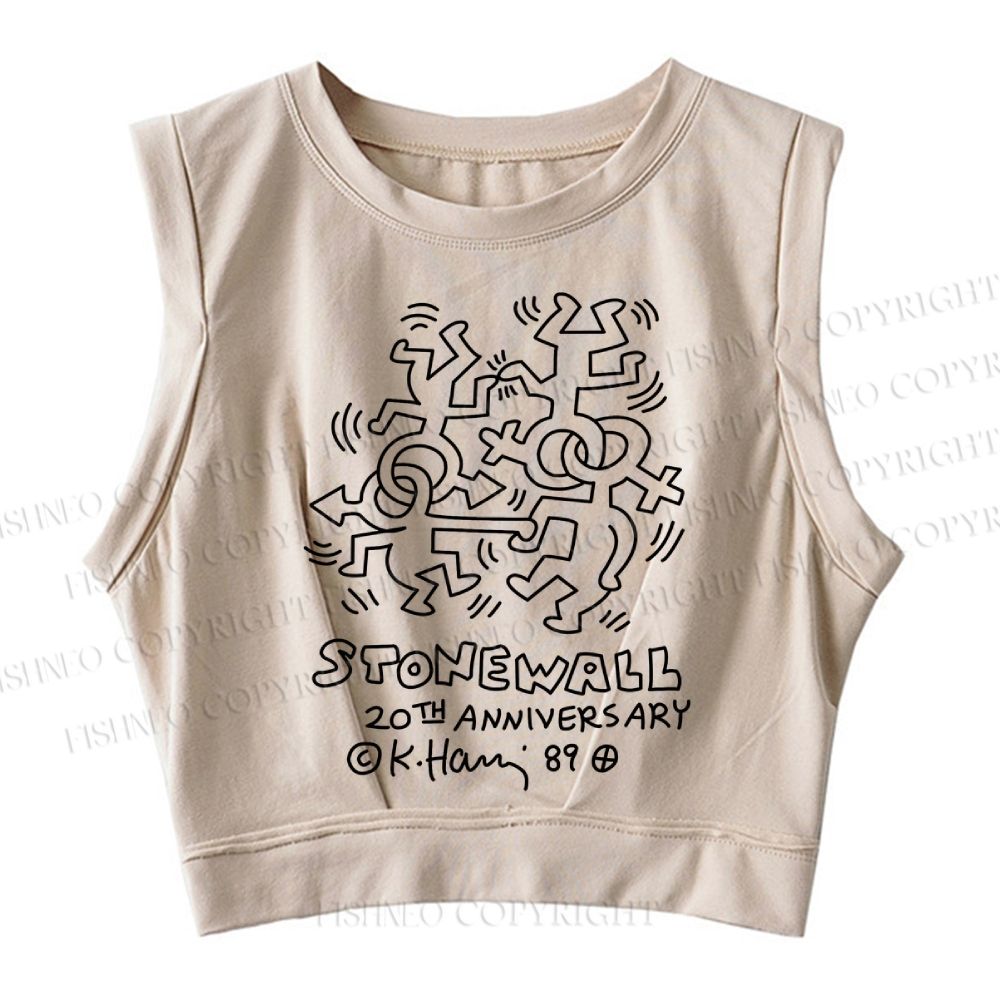 Keith Haring Stonewall Riots Sleeveless Crop Tops