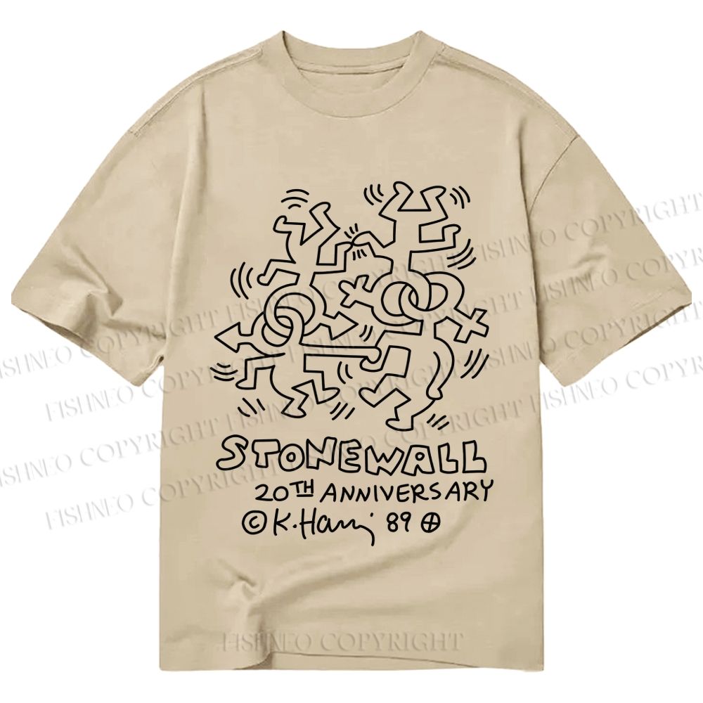 Unisex Classic Cotton Keith Haring Stonewall Riots Printed T-shirt