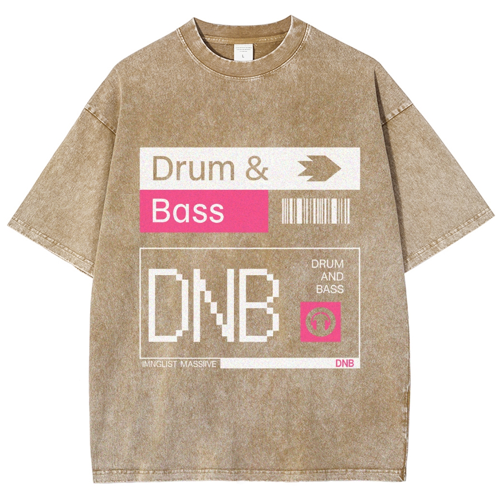 Drum & Bass DNB Ticket Vintage Washed T-shirt