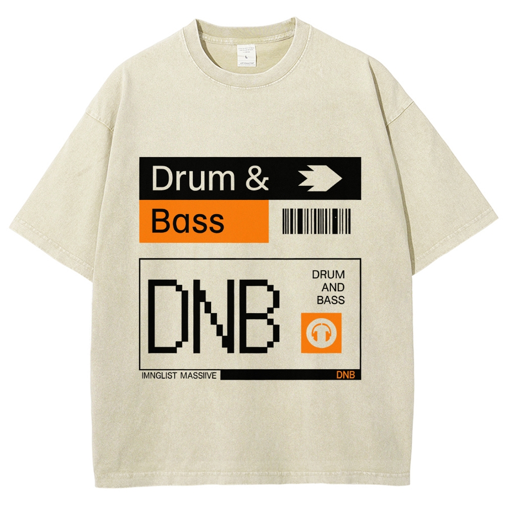 Drum & Bass DNB Ticket Vintage Washed T-shirt