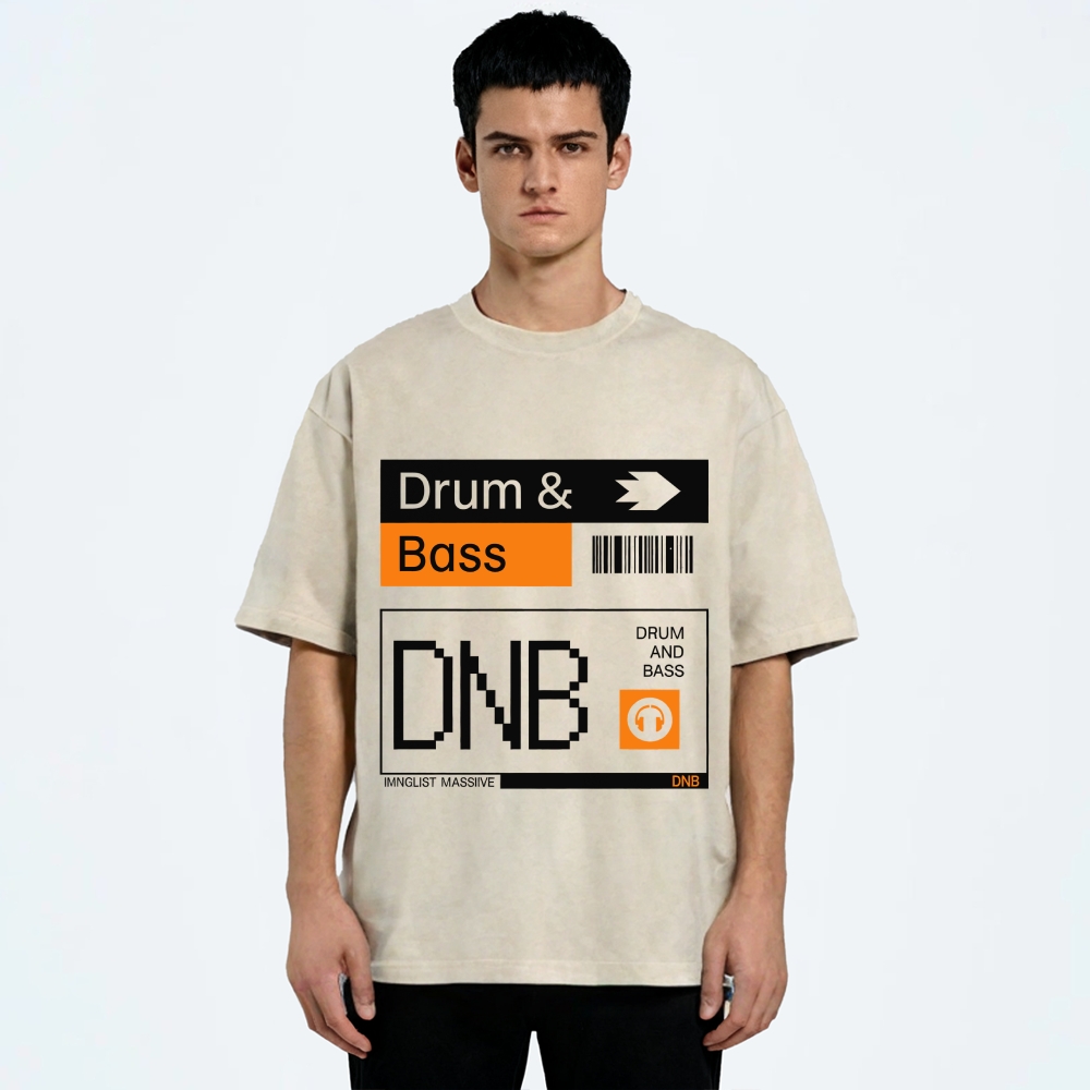 Drum & Bass DNB Ticket Vintage Washed T-shirt