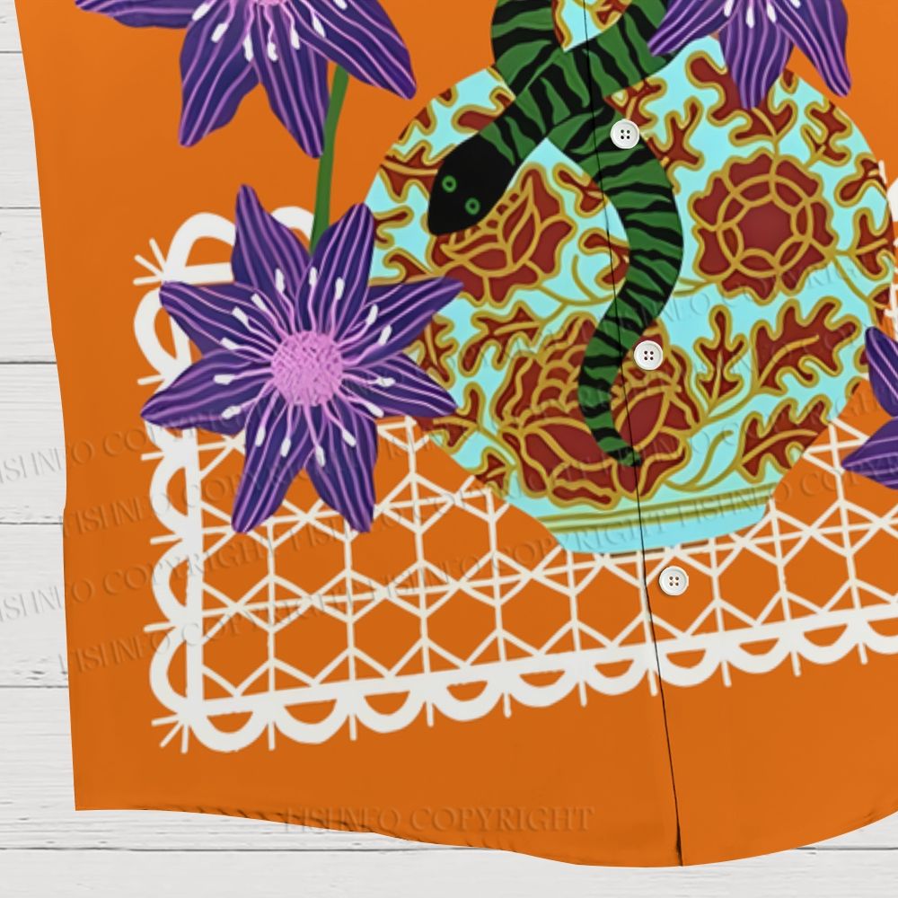 Serpent's Blooms Hawaiian Shirt