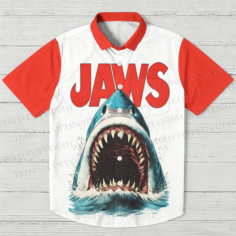 Jaws Printed Hawaiian Shirt
