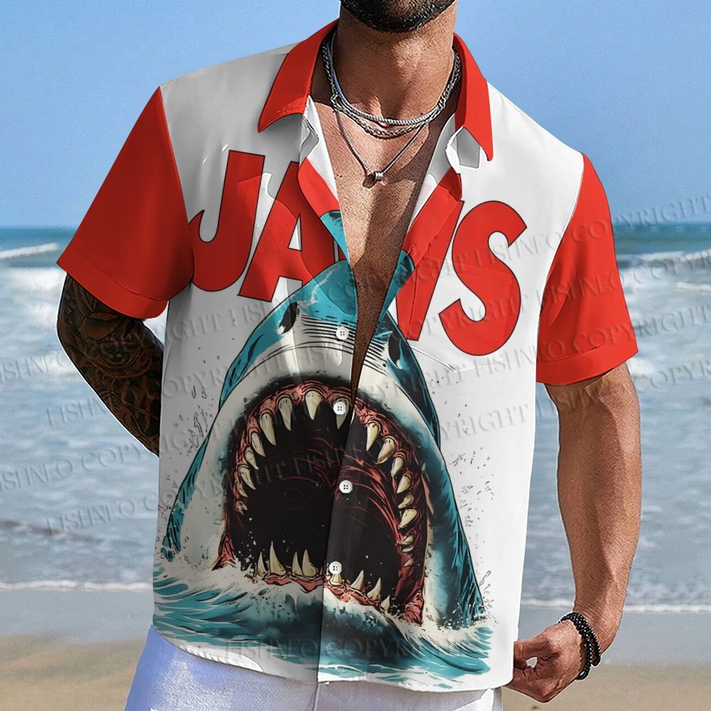 Jaws Printed Hawaiian Shirt