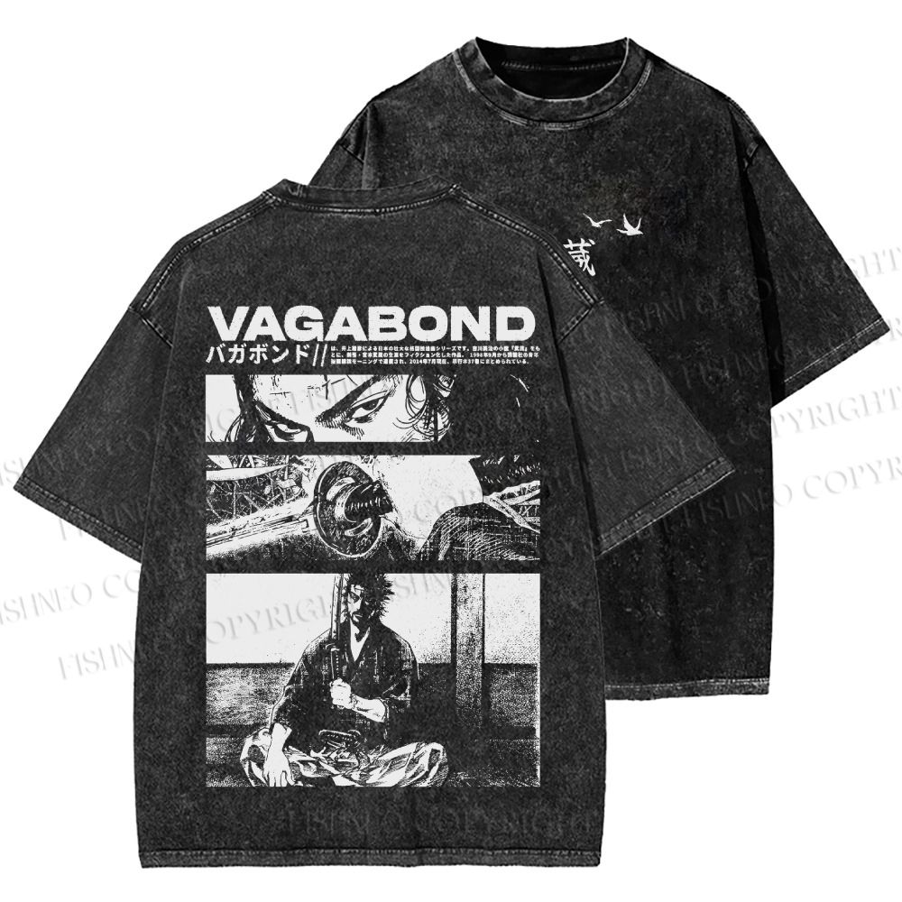 Unisex Miyamoto Musashi Printed Washed Tee