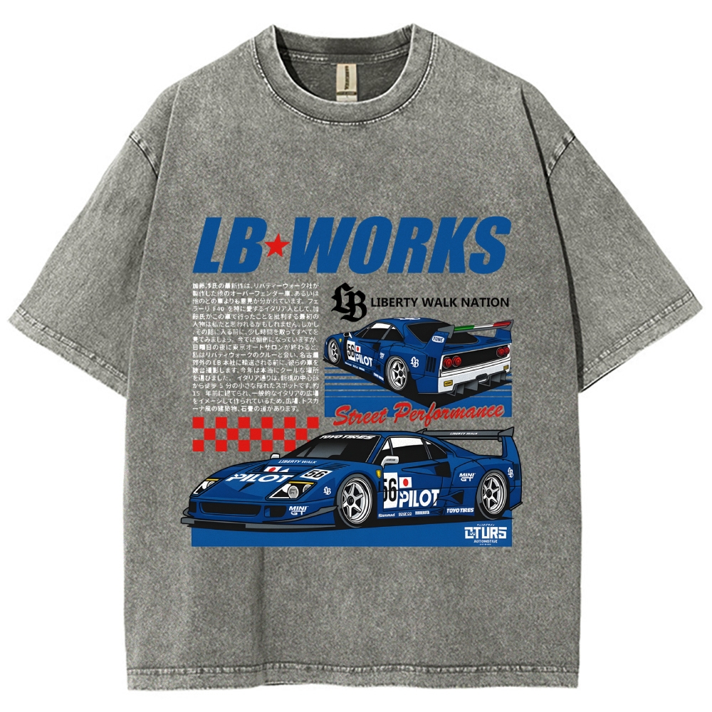 Japanese Super Racing Car Vintage Washed T-shirt