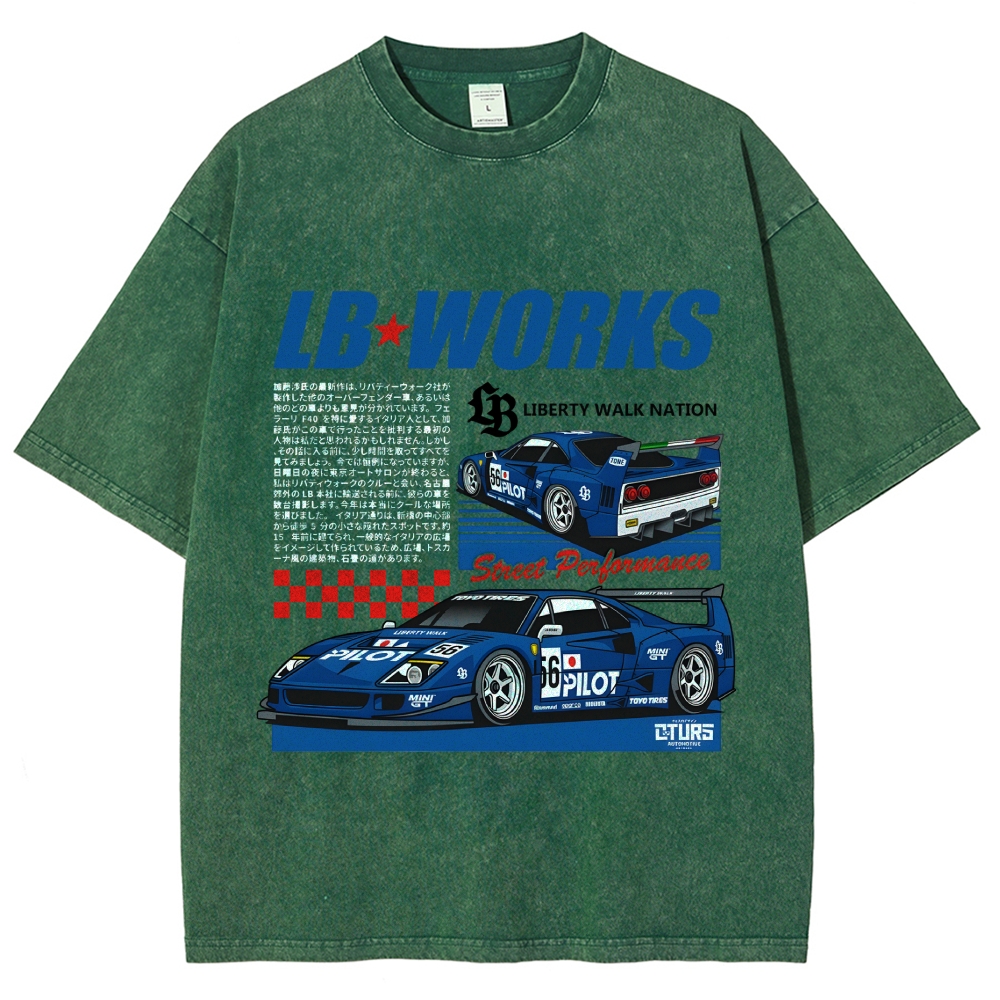 Japanese Super Racing Car Vintage Washed T-shirt