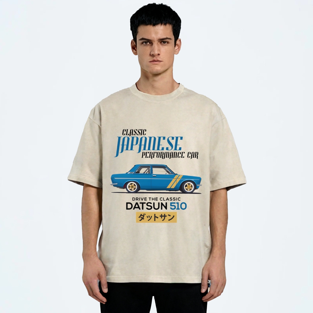 Nissan Datsun 510 Car Vintage Wash Japanese Design T-Shirt