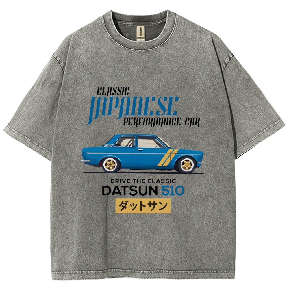 Nissan Datsun 510 Car Vintage Wash Japanese Design T-Shirt