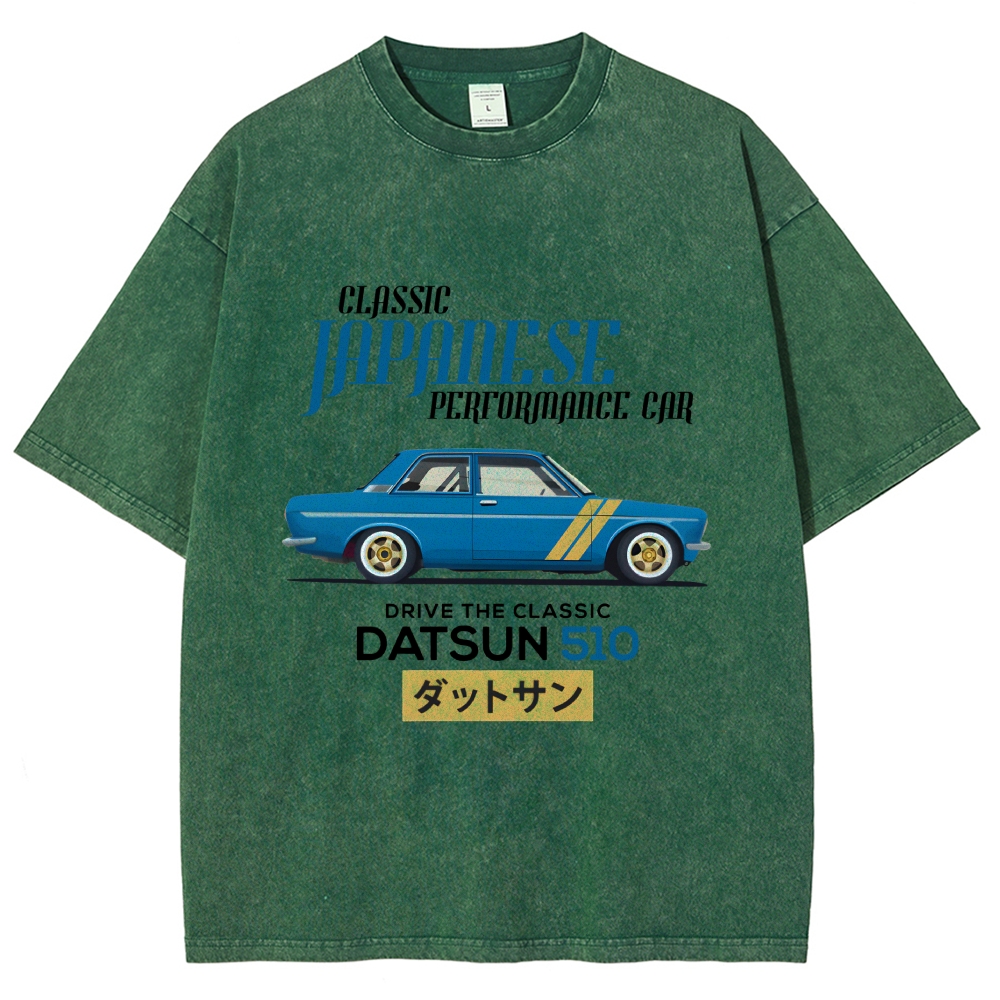 Nissan Datsun 510 Car Vintage Wash Japanese Design T-Shirt