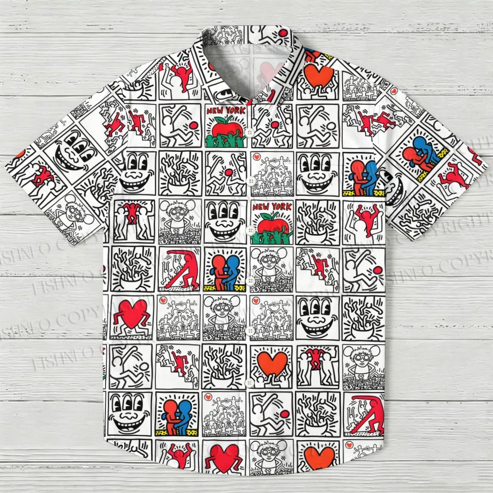 Keith Haring Comic Strip Hawaiian Shirt