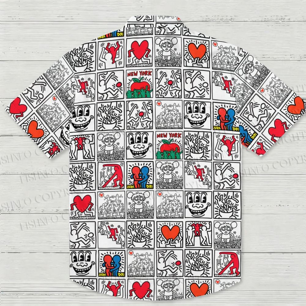 Keith Haring Comic Strip Hawaiian Shirt