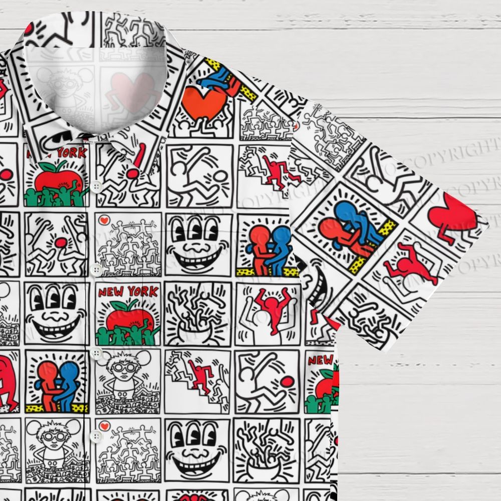 Keith Haring Comic Strip Hawaiian Shirt