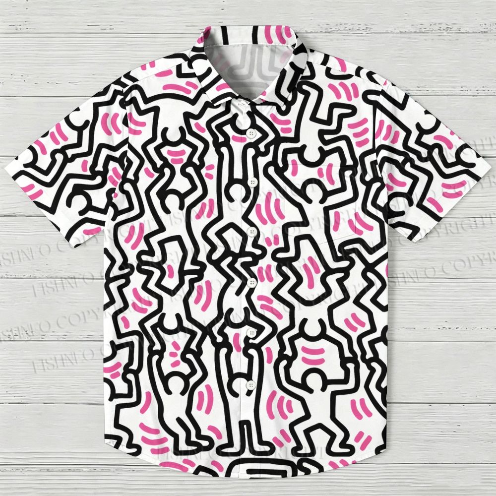 Keith Haring Dancing Man Hawaiian Shirt