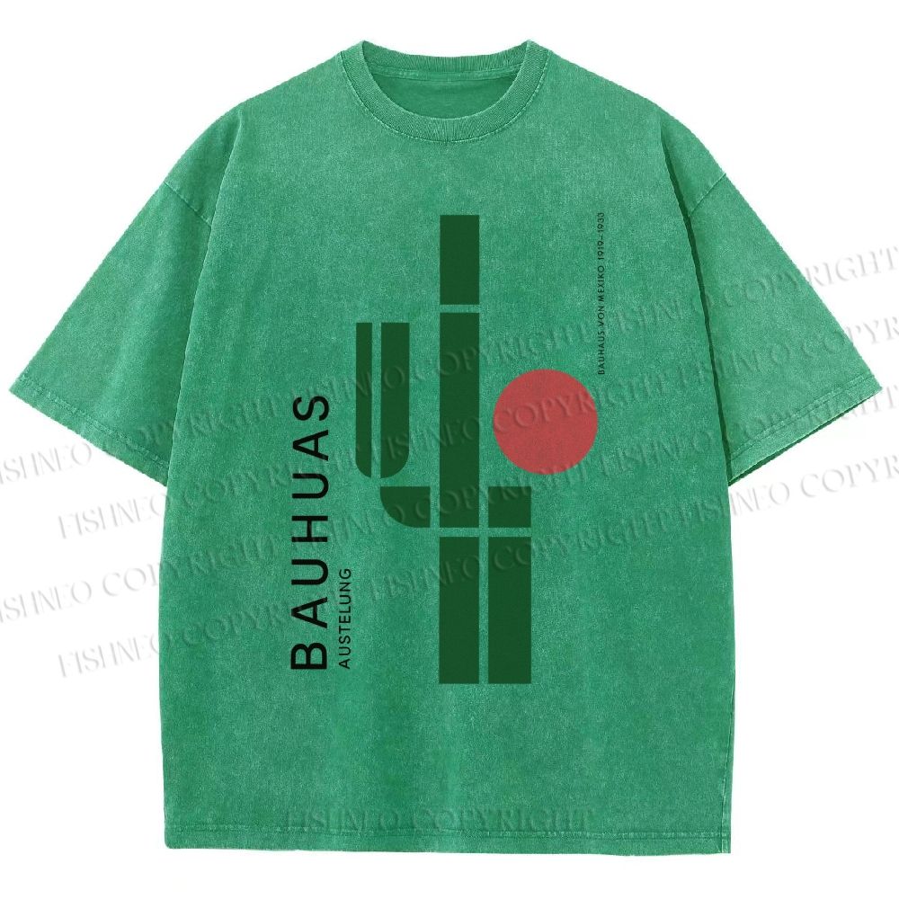 Unisex Mexican Bauhaus Cactus Printed Washed Tee