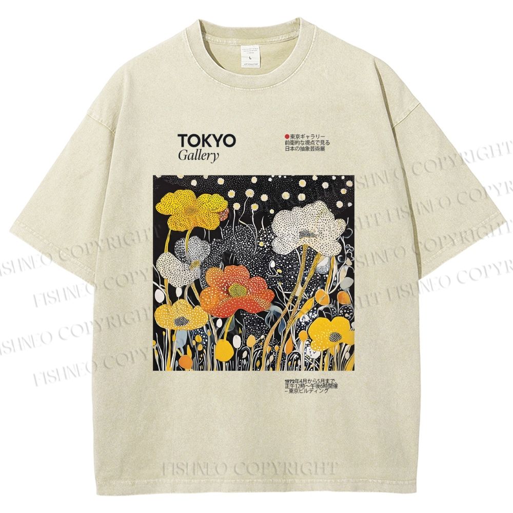 Unisex Bloom Floral Printed Washed Tee