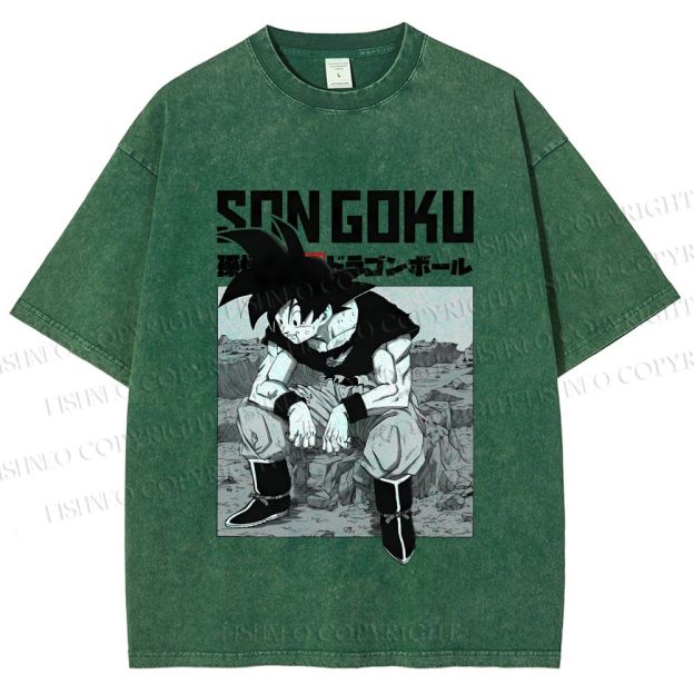 Unisex Dragon Ball Goku Printed Washed Tee