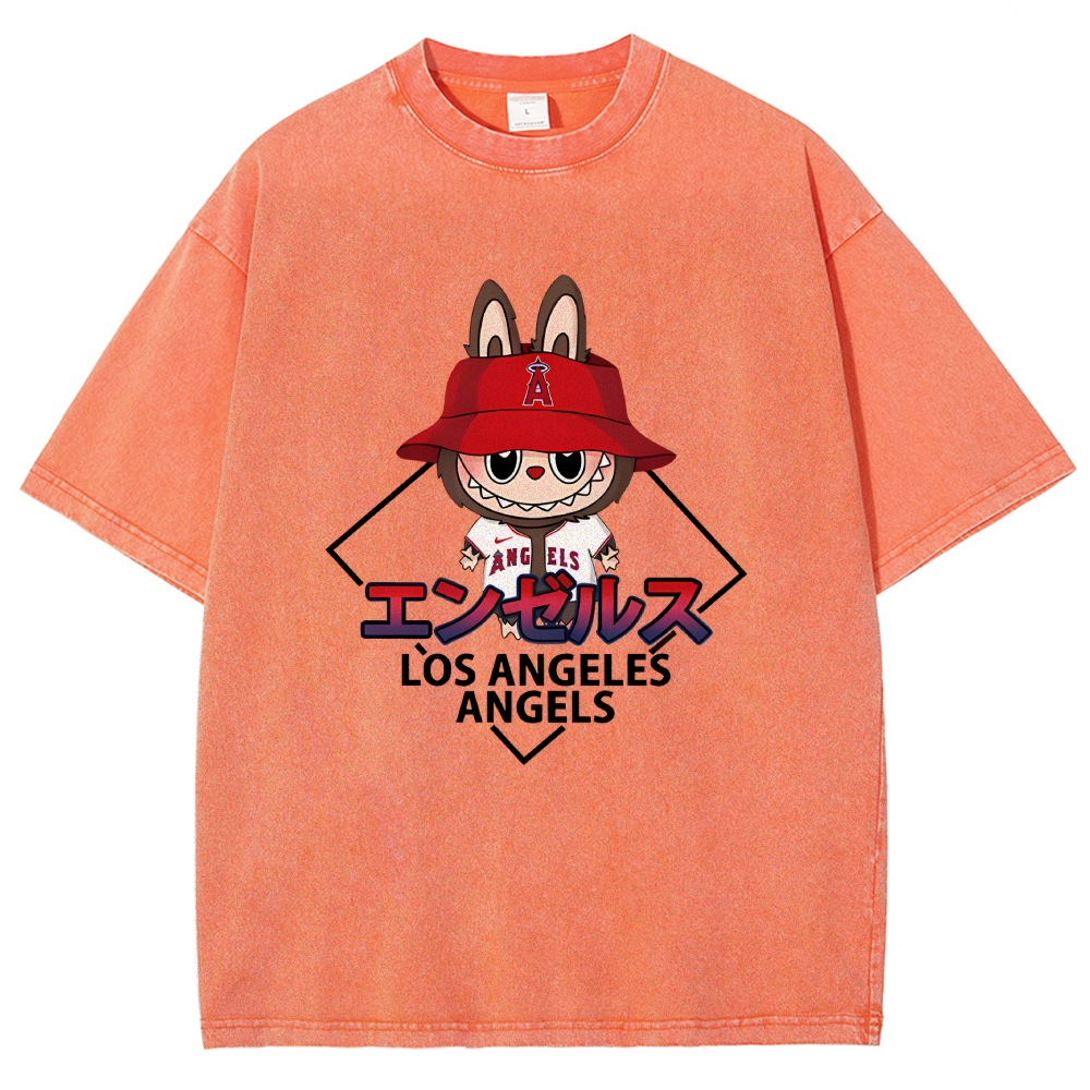 Labubu Los Angeles Angels Vintage Japanese Washed T-Shirt