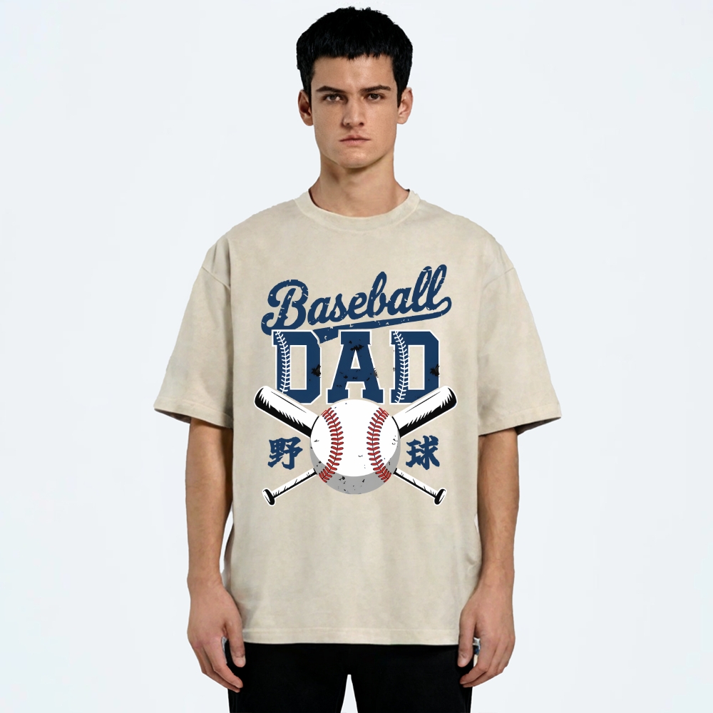 Baseball Father Vintage Washed T-shirt