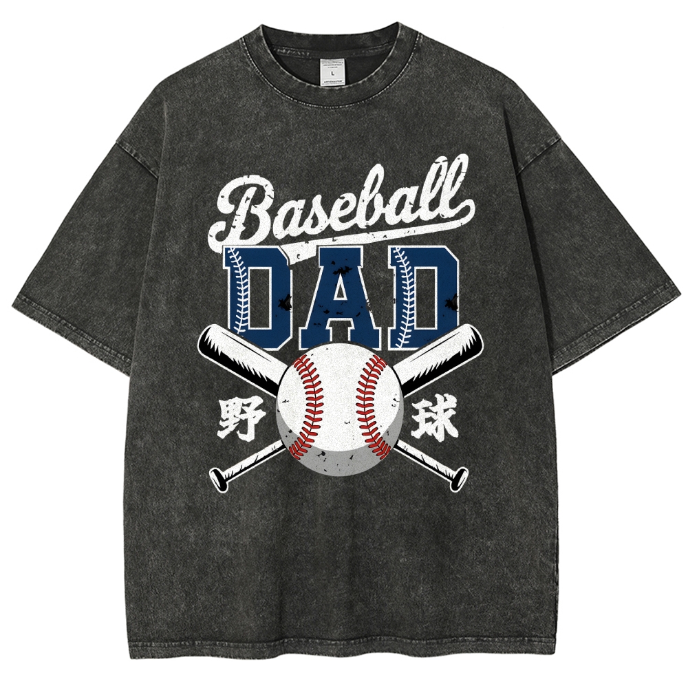 Baseball Father Vintage Washed T-shirt