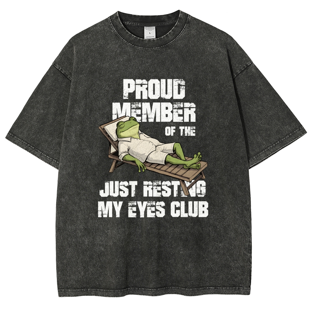 Unisex Just Resting My Eyes -Funny Fathers Day Printed Washed Tee